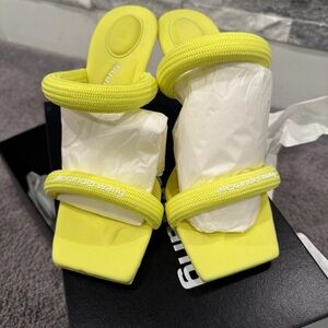 Alexander Wang Julie Tubular Webbing Sandal in Fluo Yellow